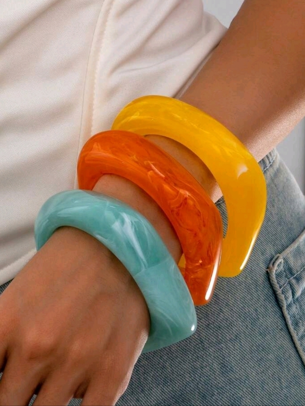 Set Of 3 Acrylic Bracelets